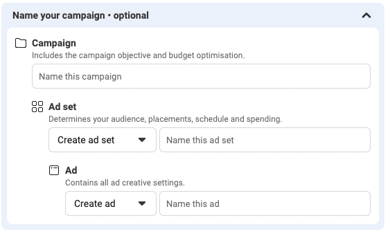 Facebook Ads - Name Your Campaign