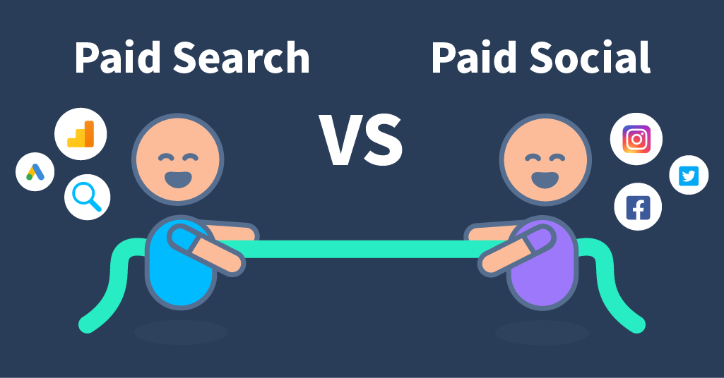 Paid Social vs Paid Search blog header