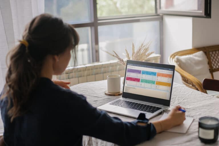 A lady used the Digivizer Analytic Platform on a laptop leveraging AI Marketing tool to Drives Success.